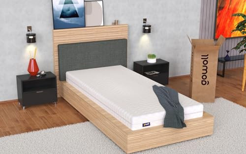 gowoll Kaltschaummatratze 7-Zonen Allergenfrei und Atmungsaktiv Matratze mit Aloevera veredelter Stoff für Kinder und Erwachsene Höhe 16 cm, H3 (Duo Comfort, 100 x 200 cm)