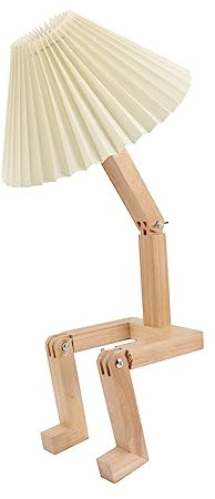 jojofuny 2st Schreibtischlampe Kind Nachtlicht Atmosphärisches Licht Wandleuchten Einstecken Dekorative Nachttischlampe Schwenkarm Holzdekor Hölzern Roboter Schlafzimmerbeleuchtung