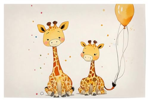 artboxONE Poster 30x20 cm Für Kinder Süße Baby Giraffen hochwertiger Design Kunstdruck - Bild Giraffe Baby babyzimmer