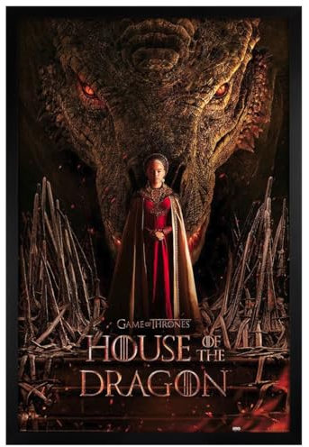 Grindstore House Of The Dragon Black Wooden Framed Dragon Throne HOTD Maxi Poster 61x91.5cm