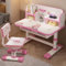 Kinderschreibtisch Set Mit Bücherständer, Höhenverstellbarer Schülerschreibtisch Und Stuhl Mit Schublade, Stauraum (Rosa C)