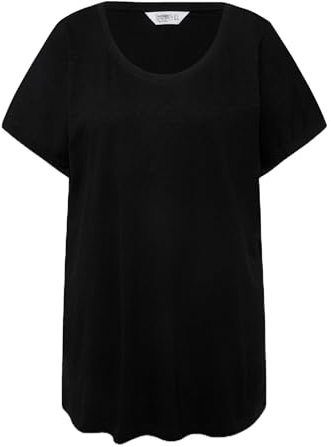 Angel of Style Damen große Größen Übergrößen Plus Size T-Shirt, Rundhals, Halbarm schwarz 52 832003100-52