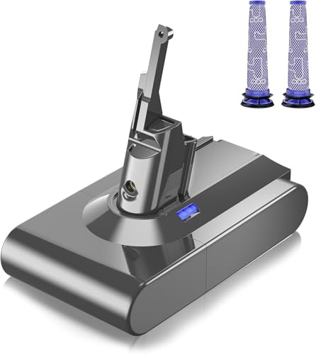 V8 Batterie pour Dyson V8 SV10 Batterie de Remplacement pour Dyson V8 Absolute Fluffy Animal Motorhead Aspirateur à Main(2 filtres)
