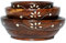 NAVIROCK Lot de 3 bols en bois naturel marron de style japonais pour riz, soupe, nourriture, service de table, bol en bois