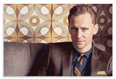 RENKEHUO Tom Hiddleston Schauspieler-Poster (25) Gemälde auf Leinwand, Wandkunst, Poster, Rollbild, Wanddekoration, Heimposter, 40 x 60 cm