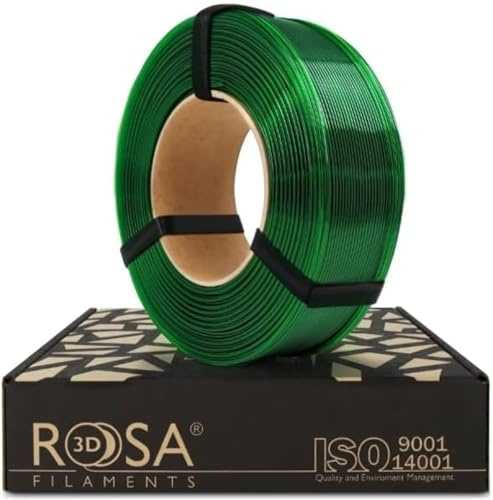 ROSA3D PETG HS Filament 1.75 mm für 3D Drucker, PETG Transparent Grün Refill 1 kg