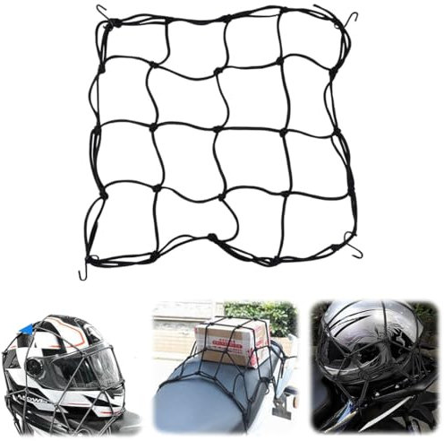 NJCXOLA Filet Moto, Filet à Bagages Moto Filet de Transport, Filet de Rangement de Coffre Robuste, Filets pour Auto, Sac Net de Stockage pour Moto, 40 x 40 cm