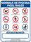 Cartel Normas De Piscina ALUMINIO | Pintura ESMALTE | RELIEVE | GRANDE. 43x31cm. GARANTIA SATISFACCION, FOTOS REALES CARTEL NORMAS DE PISCINA COMUNIDAD HOTEL | Pool Rules