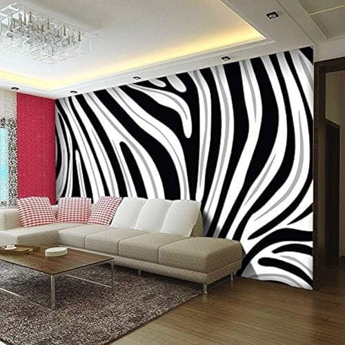 XLMING Abstraktes Schwarzes Und Weißes Zebramuster 3D Tapete Wohnzimmer Sofa Schlafzimmer Esszimmer Home Dekoration Wand-150cm×105cm