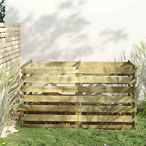 Gecheer Composteur de planches de bois de pin imprégné 180 x 90 x 90 cm, composteur résistant à la pourriture, boîte d'engrais fertilisant, conteneur pour jardin, composteur de jardin, TPY-0