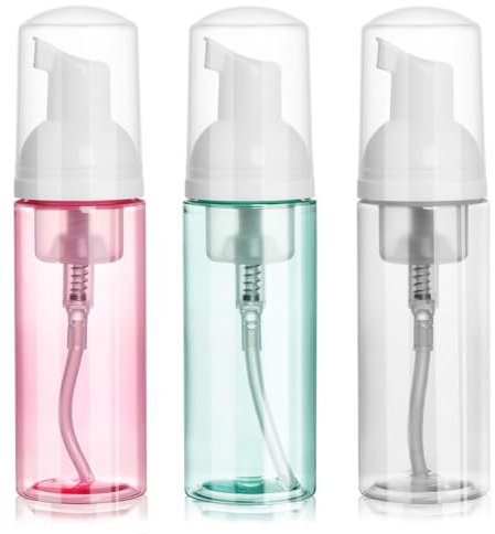 ShanySheny 2oz Travel Foam Pump Bottle, 3PCS Empty Foaming Dispenser for Hand Soap, Shampoo, Lash Cleanser (60ml)