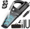 DRECELL Aspirateur de voiture portable avec aspiration puissante de 7 000 PA, alimentation DC 12 V, aspirateur filaire avec cordon de 5 m, lumière LED, accessoires de voiture pour homme/femme