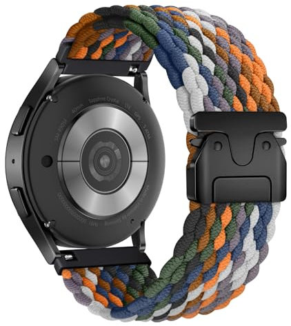 20mm Geflochtenes Armband für Samsung Galaxy Watch 7/6/5/4 40mm/44mm, Samsung 6 Classic 47mm/43mm, Galaxy 5 Pro 45mm, 4 Classic 46mm/42mm, 3 41mm, Nylon Elastische 20mm Armbänder