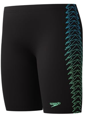 Speedo Boys Plastisol Placement Jammer Swim Trunks Swimmers Green