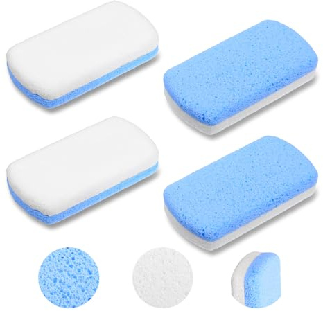 XLIUAX 4 Stück Bimsstein Fußpflege, Doppelseitiger Bimsstein Hornhautentferner Schleifsteine zum Entfernen von Abgestorbener Haut, Hornhaut, Nagelhaut Pediküre und Glatte, Weiche Füße und Körperhaut
