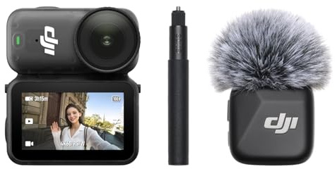 DJI Osmo Nano Vlog Combo (64GB), 4K tragbare Kamera, Mic Mini TX Schwarz | Inkl. DJI Mic Mini TX Schwarz | 4K/60fps & 143° Weitwinkel | Freihändige POV-Aufnahmen | Magnetisches Trage-Design