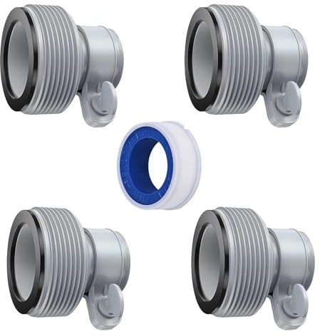 Adaptateur Tuyau Piscine 4 Type B, Adaptateur Tuyau Piscine 32 38, Avec 4 Colliers De Serrage Plastique, Pour Filtres À Sable Et Systèmes D'eau Salée