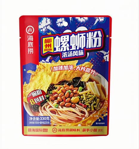 AOIRCE Rich Broth Luosifen Rice Noodles, 330g Haidilao-Style Hot Pot