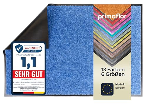Primaflor Schmutzfangmatte Clean | 90 x 150 cm | Blau | Fußmatte, 9 mm hoch, saugstarke Polyamid Oberfläche, Cfl-s1, Türmatte für Eingang und Flur