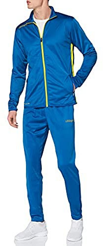 Uhlsport Kinder Essential Classic Trainingsanzug, Azurblau/limonengelb, 152 EU