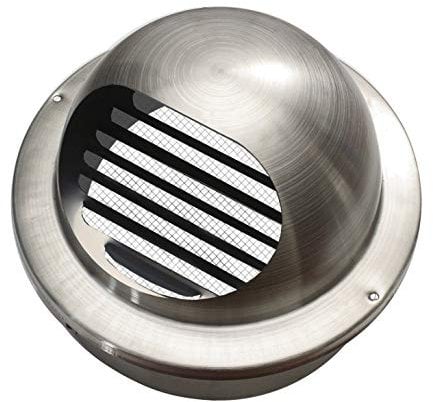 MB624 - Edelstahl Ablufthaube Lüftungsgitter in 18 Ausführungen/Varianten (rund Rohranschluss Ø 70mm)