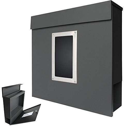 Modern Briefkasten Wandbriefkasten Postkasten Zeitungsfach Zeitungsrolle Edelstahl Stahl V2Aox, Farbe:Anthrazit 4 (MB05)