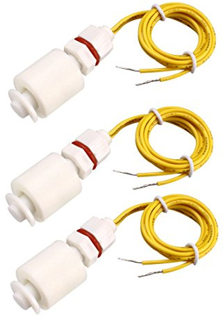 sourcing map PP Flotteur Interrupteur pour Eau Pompe Réservoir Liquide Eau Niveau Capteur M8 14 Câble 3Pcs