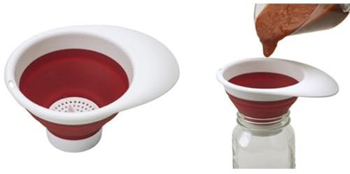 Embudo Plegable con Filtro de plástico, 20 x 15 x 3,5 cm, Color Blanco