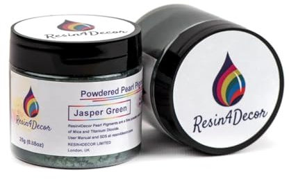 RESIN4DECOR Metallpulverförmiges Perlglanzglimmerpigment für Epoxidharzprojekte, Schmuck, Kunsthandwerksprojekte, Epoxidtisch, Tafel, Tablett, Leinwand, Malerei, 25g (Jasper Green)