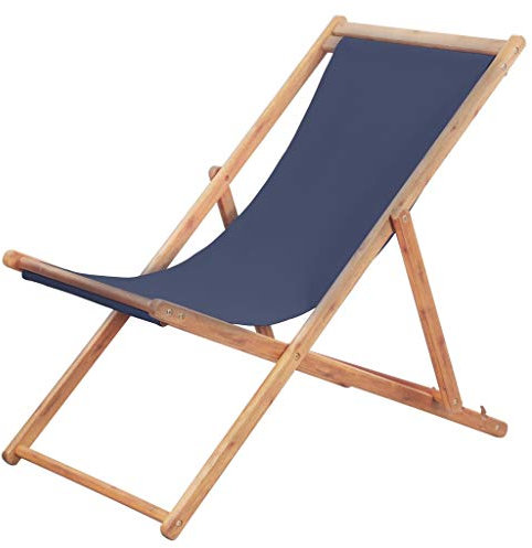 Tidyard Klappbar Strandstuhl | Gartenliege Gartenstuhl mit lehne | Holz Klappstuhl | Einstellbar Campingstuhl Relaxliege | Zusammenklappbar Stoff mit Holzrahmen Farbauswahl