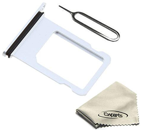 Ewparts Sim Card Holder Slot Replacement Part for Iphone 8 plus Sim Card Tray (Silver)