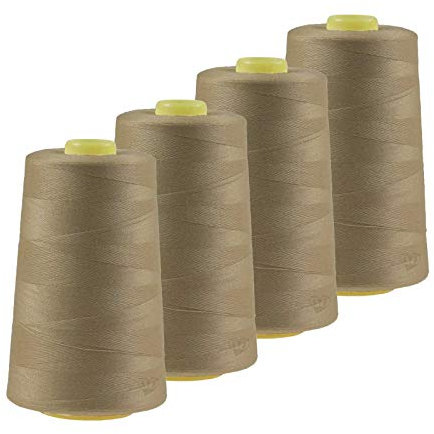4 x 4572m Qualitäts Overlock-Garn Overlock-Nähgarn Oeko-Tex Farbe 701-740, Farbe:A708 sand