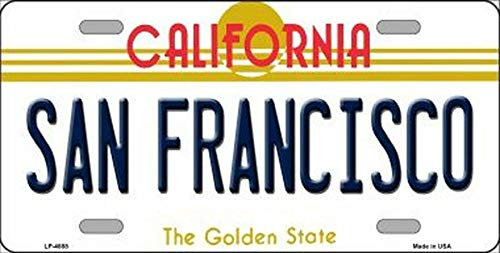 TammieLove Nummernschild San Francisco Kalifornien Bundesstaat Hintergrund Neuheit Nummernschild Schild 15 x 30 cm