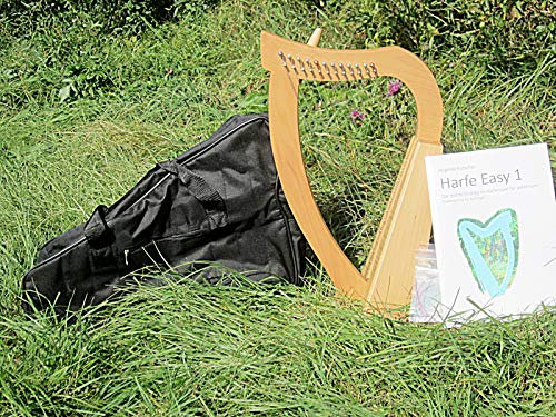 Harfe mit 12 Saiten Irisch keltisch incl Tasche und Lehrbuch