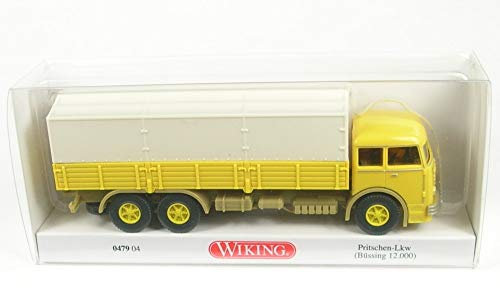 Wiking 047904 Pritschen-LKW (Büssing 12.000) senfgelb - Miniaturmodell 1:87 - Kein Spielzeug!!