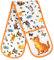 Sterling Sports®DOUBLE OVEN GLOVES MITT 100% COTTON FLORAL NOVELTY KITCHEN COOKING New Range BBQ (Cats with Butterfly)