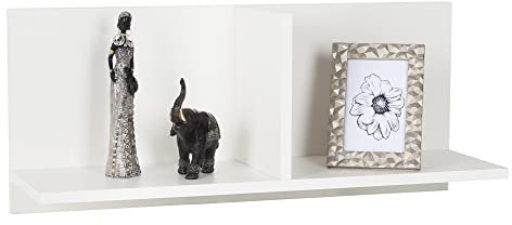 RICOO Wandregal Holz Hängeregal WM013-WM weiß matt 70 x 30 x 22 Regal Wand Schweberegal Regale für Wände Regalbrett Shelf Holzregal Bücherregal