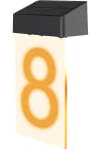 Solar Hausnummer Türschild Licht, Adressnummern Buchstaben Lampe Schild, Adresstafeln Outdoor Haus Anzeigeleuchten, Wandmontage LED Schildleuchte für Haus, Eigentumswohnung, Gebäude, Wohnung(8)