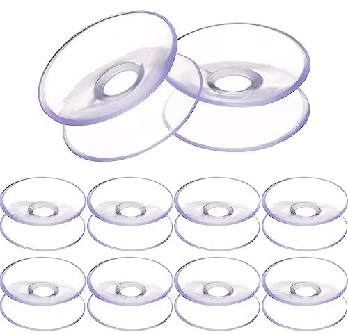 FOMIYES Doppelseitige Saugnäpfe, Saugnapfhaken, Transparente Saugnäpfe aus Kunststoff für Fensterdekoration, Schrank, 10 Stück, 30 mm