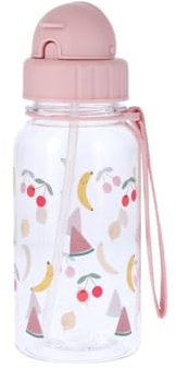 Tutete Botella de Agua para Niños 500 ml | 100% Libre de BPA, lavable en lavavajillas, con pajita suave, asa de transporte y tapón fácil de abrir, ideal para Guardería y Colegio | Fruits