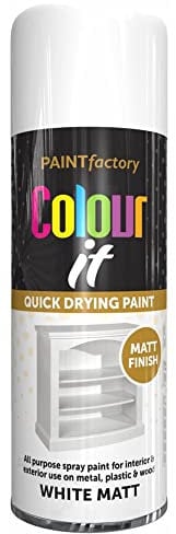 Q&H White Matt Paint Spray for Surface Décor - Interior & Exterior Fast Drying Aerosol Sprays - Ideal Body Paints for Metal, Plastic & Wood - Smooth Touch Matt Finish Protect from Rust Home 400ml (1)