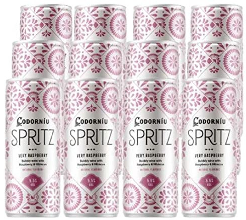 Codorníu Spritz Very Raspberry, Vino Espumoso con Sabor a Frutos Rojos e Hibisco, Caja 12 Latas de 25 Cl