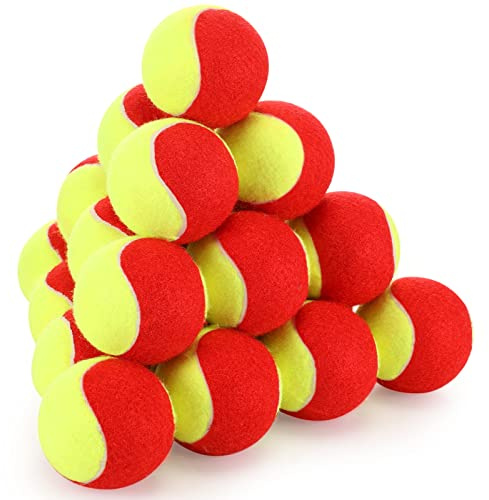 Hanaive 24 Pack Tennis Balls for Kids Beginners Practice, Red Yellow