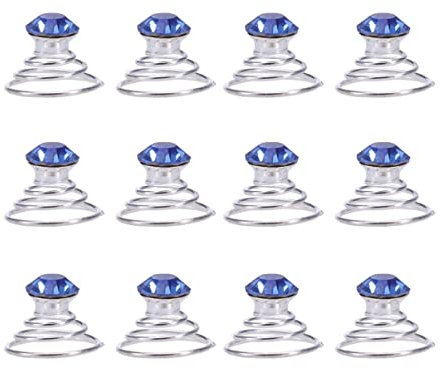 KALLORY Blau Hellblau 12 Strass Spirale Haarnadeln Haar Edelsteine Haarschmuck Spiral Haarspangen Strass Haarspirale Schmuck Haarnadel Clip Zubehör (Blau) Haarspiralen Haarschmuck