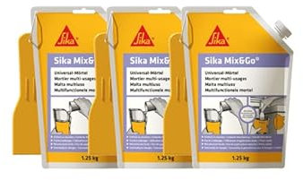 SIKA Lot de 3 mortiers de réparation prêt à mélanger Mix & Go - Gris - 1,25kg