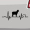Generisch Herzschlag Schaf Aufkleber Sticker Liebe Bauernhof Gors Sheep Herz Wolle 14x5,5cm Farbe: Schwarz
