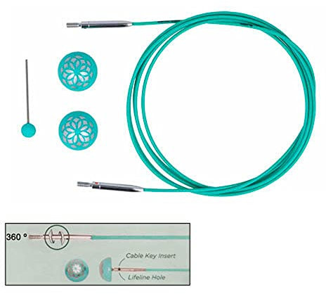 KnitPro Cable, Lega di Acciaio, Blue, One Size