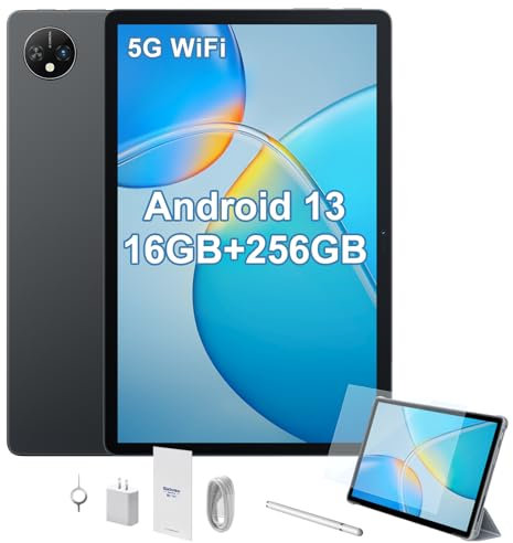 Blackview 2023 NEUES Android 13 Tablet 10 Zoll Tab 10 WiFi, 16(8+8) GB RAM + 256GB ROM + 2TB Erweiterung, Octa-Core Gaming Tablet, 5G WiFi Tablet, 13MP/5MP Kamera, 7680mAh Akku, PC Mode/Type C
