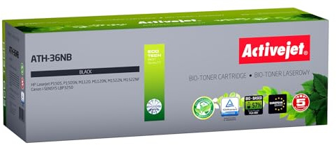Bio Activejet ATH-36NB Toner for HP Canon Printers Replacement HP 36A CB436A Canon CRG-713; Supreme; 2000 Pages; Black.