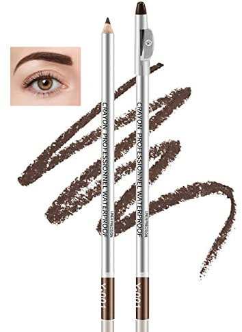 Boobeen Wasserfester Augenbrauenstift, Microblading Brow Pen mit Spitzer, Augenbrauen definieren und formen, ein natürliches, wildes Augenbrauen-Makeup kreieren